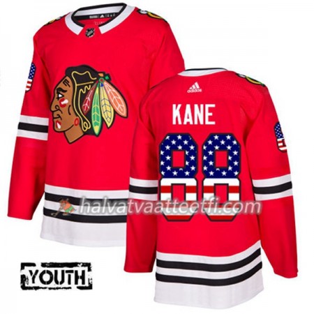 Lasten NHL Chicago Blackhawks Pelipaita Patrick Kane 88 Adidas 2017-2018 Punainen USA Flag Fashion Authentic Lasten NHL Chicago Blackhawks Pelipaita Patrick Kane 88 Adidas 2017-2018 Punainen USA Flag Fashion Authentic